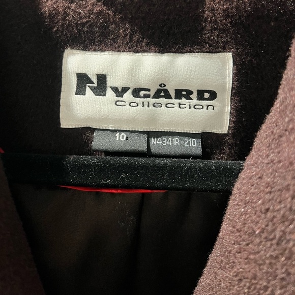 NYGÅRD Collection Wool Angora Coat | Deerskin Chamois Floral Appliqué | Size 10 - Picture 5 of 7